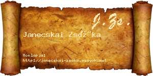 Janecskai Zsóka névjegykártya
